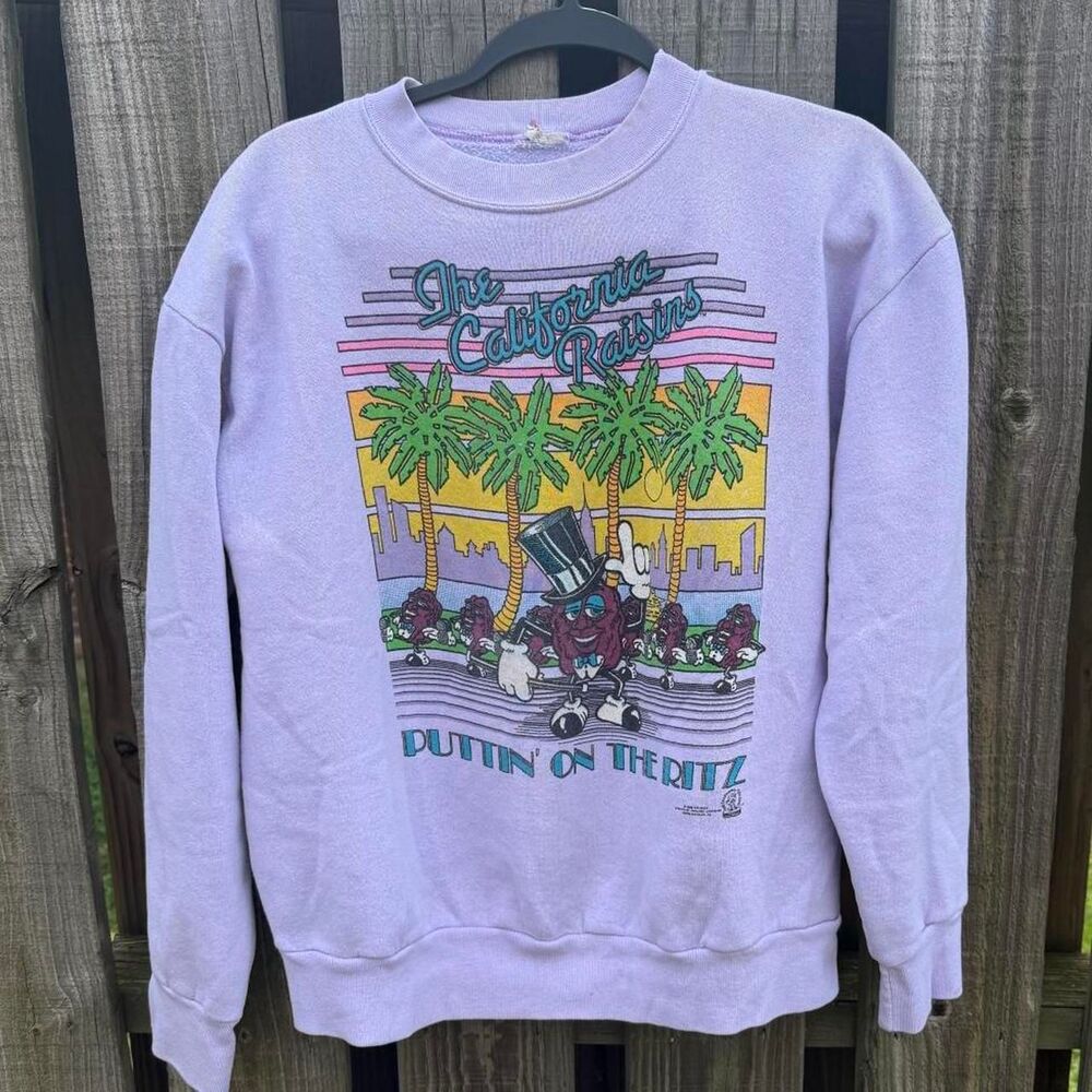 California Raisins Crewneck Medium Vintage Purple